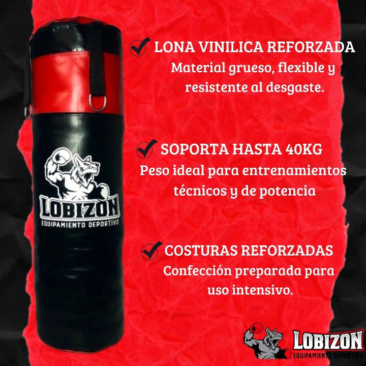 Golden Club Bolsa de boxeo lona brillante 1.20mts c/relleno