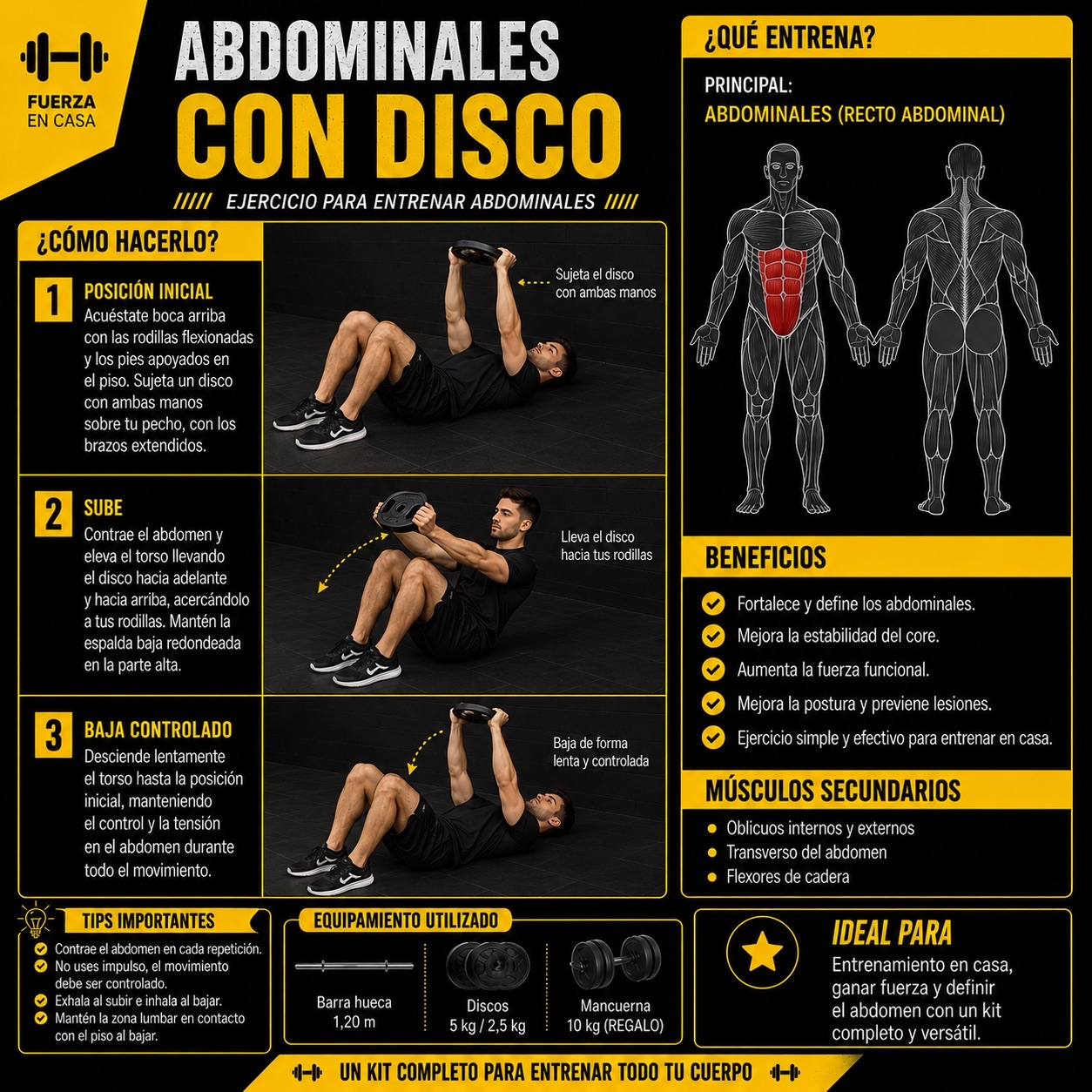 Abdominales con disco